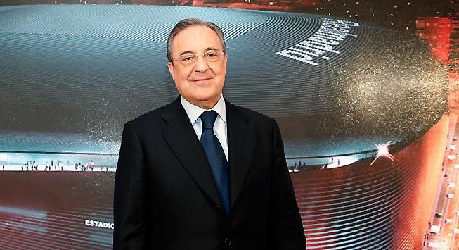 Pérez junto al nuevo Santiago Bernabéu, un proyecto que costará 400 millones de euros / Foto: Real Madrid