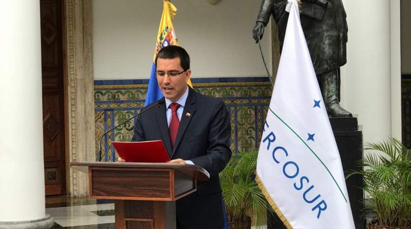 El canciller Jorge Arreaza rechazó la medida tomada por Mercosur / Foto: Vicepresidencia de Venezuela