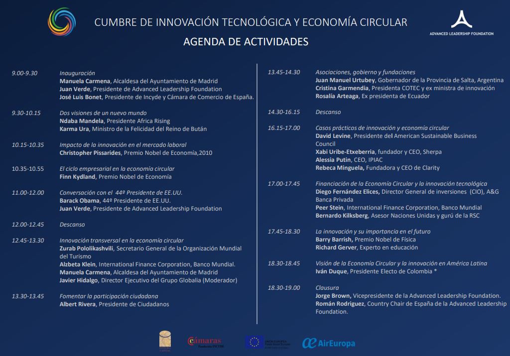 Esta es la agenda de la Cumbre de Innovación Tecnológica y Economía Circular que se celebrará en Madrid