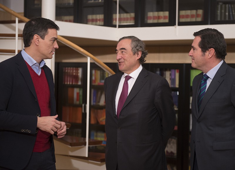 Sánchez se ha entrevistado con Antonio Garamendi, el presidente de la patronal española / Foto: CEOE