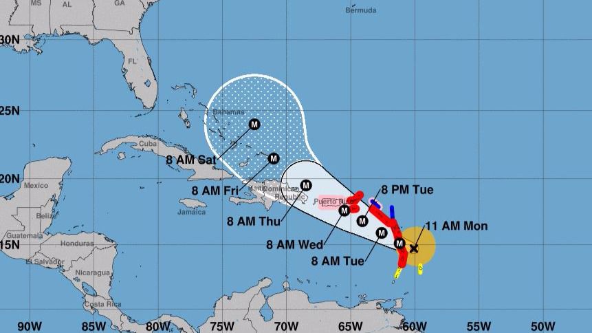 El huracán María alcanza la categoría 3 y se acerca a Puerto Rico / Foto: NHC