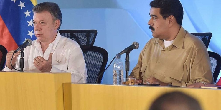 Juan Manuel Santos y Nicolás Maduro