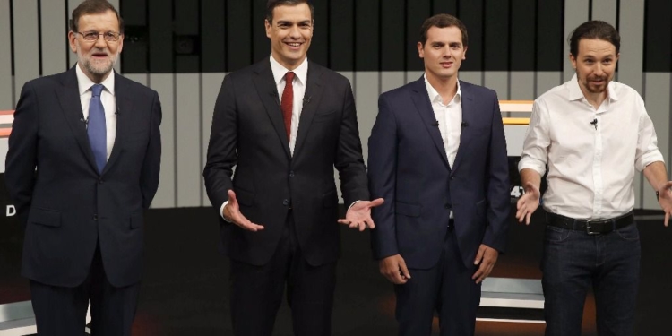 Mariano Rajoy, Pedro Sánchez, Albert Rivera y Pablo Iglesias