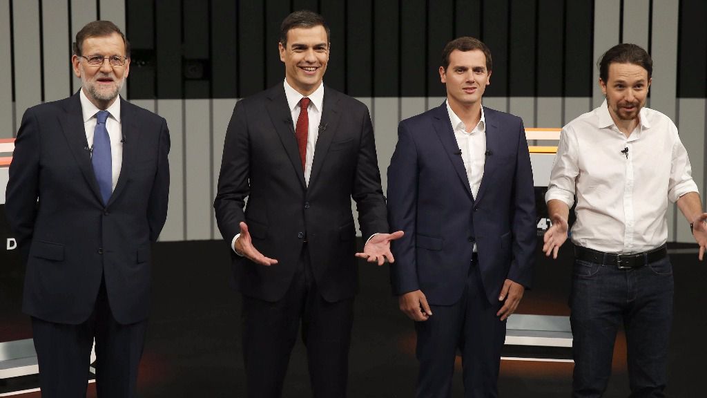 Mariano Rajoy, Pedro Sánchez, Albert Rivera y Pablo Iglesias