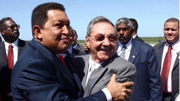 Raúl Castro y Hugo Chávez