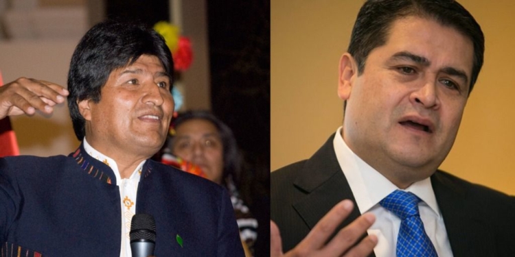 Evo Morales y Juan Orlando Hernández