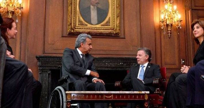 Lenín Moreno y Juan Manuel Santos