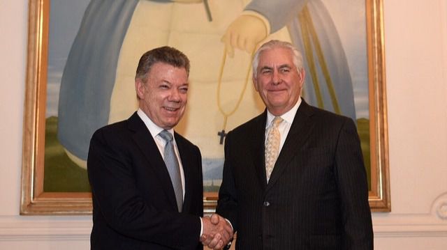 Juan Manuel Santos y Rex Tillerson