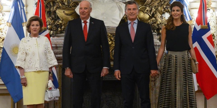 Los Reyes noruegos están en Buenos Aires en busca de nuevas inversiones / Foto: Casa Rosada