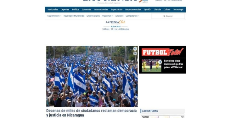 El diario La Prensa constata con sus imágenes la magnitud de la marcha / Foto: La Prensa