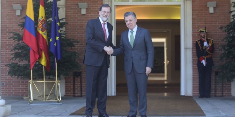 Juan Manuel Santos y Mariano Rajoy