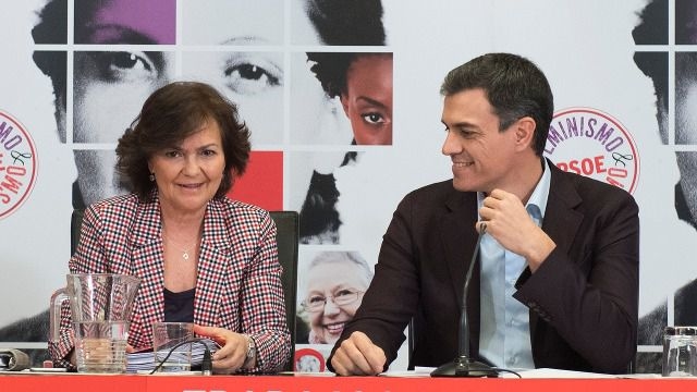 Carmen Calvo y Pedro Sánchez