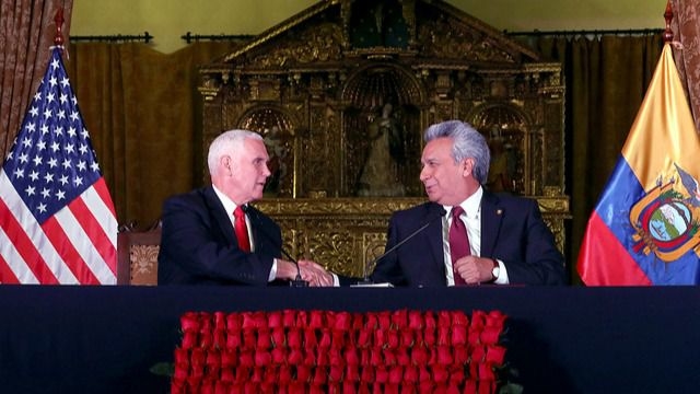 Mike Pence y Lenín Moreno