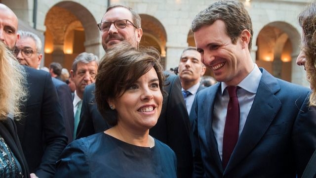 Soraya Sáenz de Santamaría y Pablo Casado