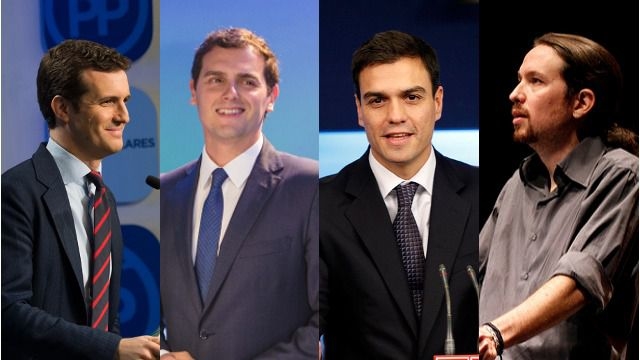 Pablo Casado, Albert Rivera, Pedro Sánchez y Pablo Iglesias