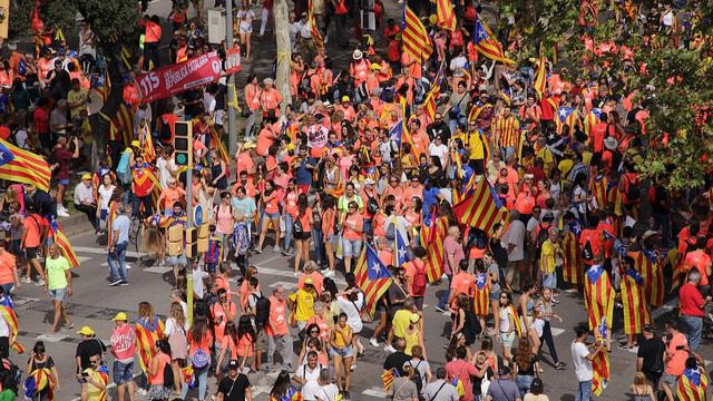 Manifestación de la Diada, independentistas catalanes