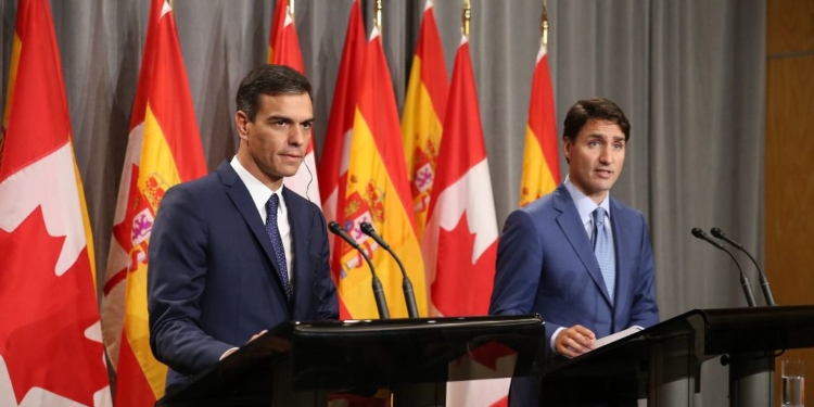 Pedro Sánchez y Justin Trudeau