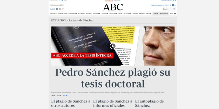 El diario ABC revuelve la política española / Foto: Captura ABC