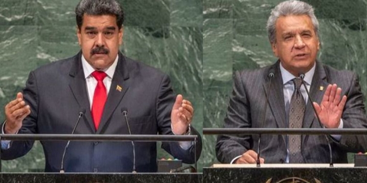 Nicolas maduro y Lenin Moreno