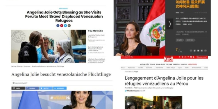 Prensa internacional recoge el viaje a Perú de Jolie / Foto: Prensa internacional