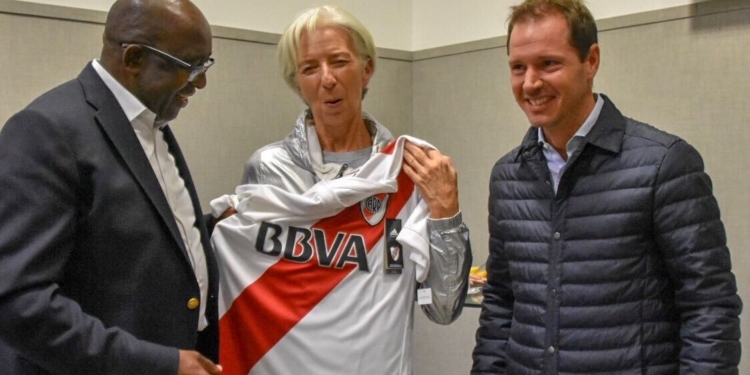 En marzo Lagarde visitó el Monumental / Foto: River Plate