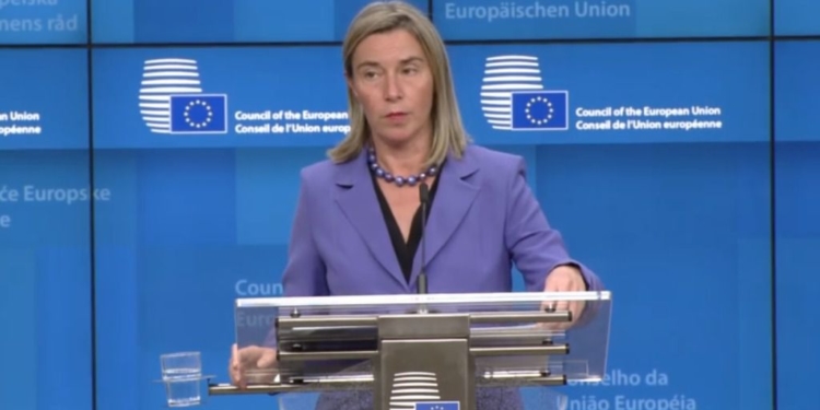 Mogherini habla sobre el Grupo Internacional de Contacto / Foto: Captura UE