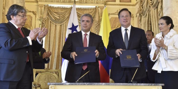 Los presidentes de Colombia y Panamá celebraron llegada de Guaidó / Foto: Cancillería de Colombia