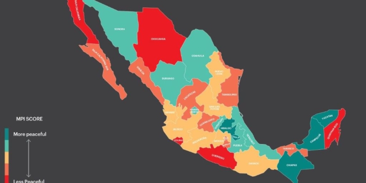 El índice evalúa la paz en México / Foto: @GlobPeaceIndex