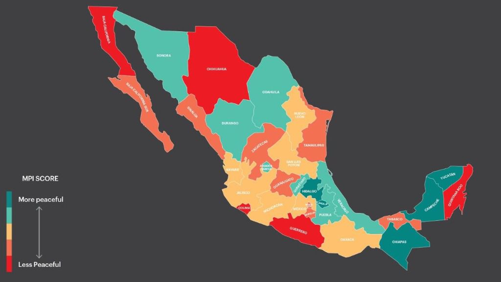 El índice evalúa la paz en México / Foto: @GlobPeaceIndex