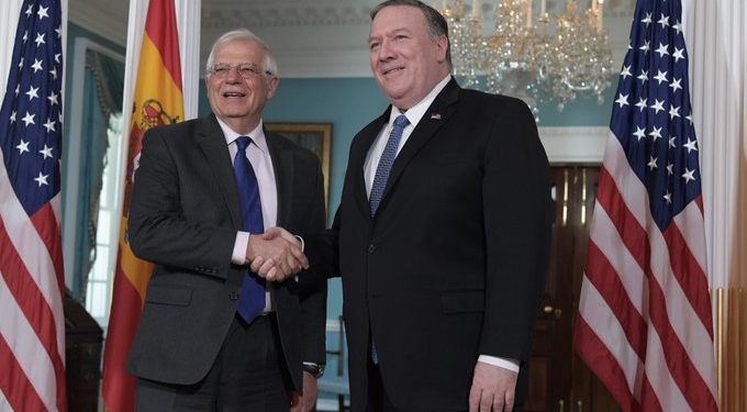 Borrell se reunió con Pompeo este lunes en Washington / Foto: Gobierno de España