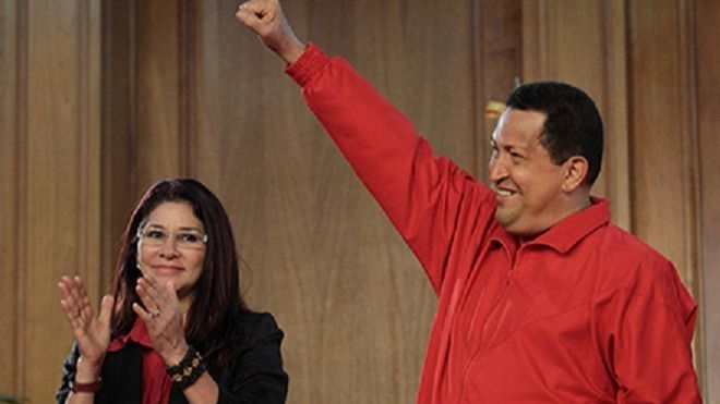 Chávez y Cilia Flores