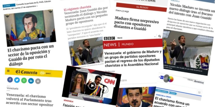 Medios de comunicación y agencias internacionales libres destacaron la ausencia de Guaidó /Foto: Montaje ALN