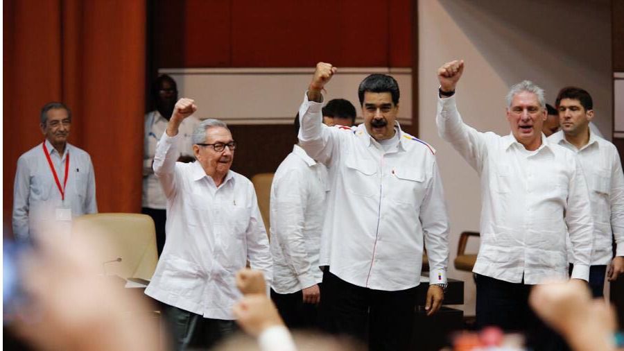 Maduro, Castro y Diaz Canel