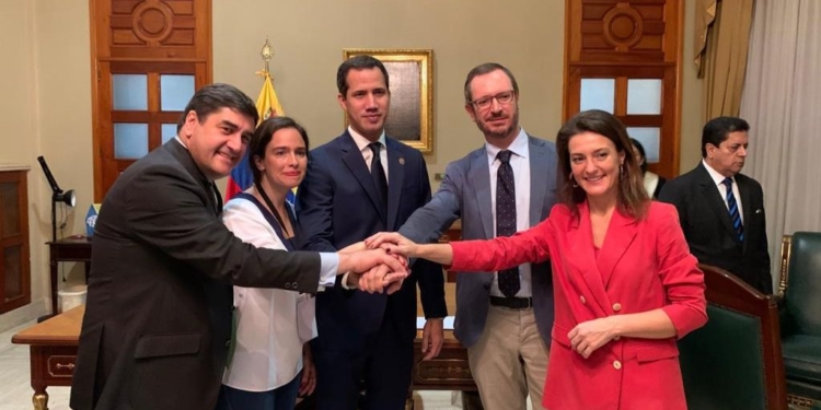 Guaidó recibió a Maroto, Echániz, Martínez y Hoyo / Foto: Presidencia Guaidó