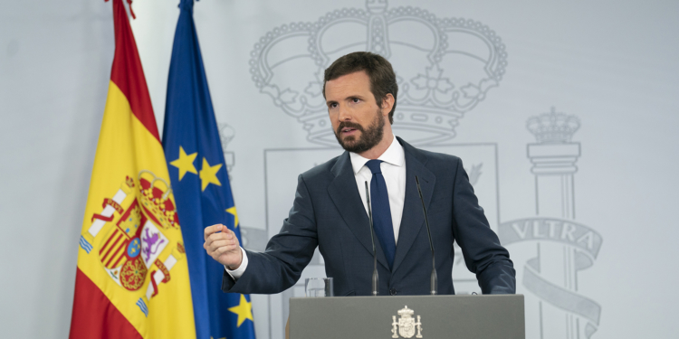 Pablo Casado dice que con Podemos en el gobierno es imposible avanzar / Foto: PP