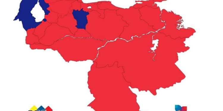 el mapa de venezuela tras el triunfo del psuv