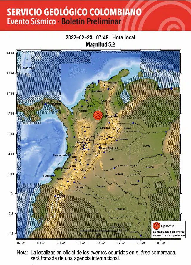 Un temblor de magnitud 5,6 sacude Colombia y se siente en la vecina ciudad venezolana de Maracaibo (+foto)