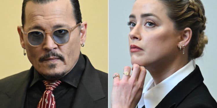 US actor Johnny Depp looks on in the courtroom at the Fairfax County Circuit Court in Fairfax, Virginia, on May 3, 2022. - US actor Johnny Depp sued his ex-wife Amber Heard for libel in Fairfax County Circuit Court after she wrote an op-ed piece in The Washington Post in 2018 referring to herself as a "public figure representing domestic abuse." (Photo by JIM WATSON / POOL / AFP) (Photo by JIM WATSON/POOL/AFP via Getty Images)

US actress Amber Heard looks on during a hearing at the Fairfax County Circuit Courthouse in Fairfax, Virginia, on May 3, 2022. - US actor Johnny Depp sued his ex-wife Amber Heard for libel in Fairfax County Circuit Court after she wrote an op-ed piece in The Washington Post in 2018 referring to herself as a "public figure representing domestic abuse." (Photo by JIM WATSON / POOL / AFP) (Photo by JIM WATSON/POOL/AFP via Getty Images)