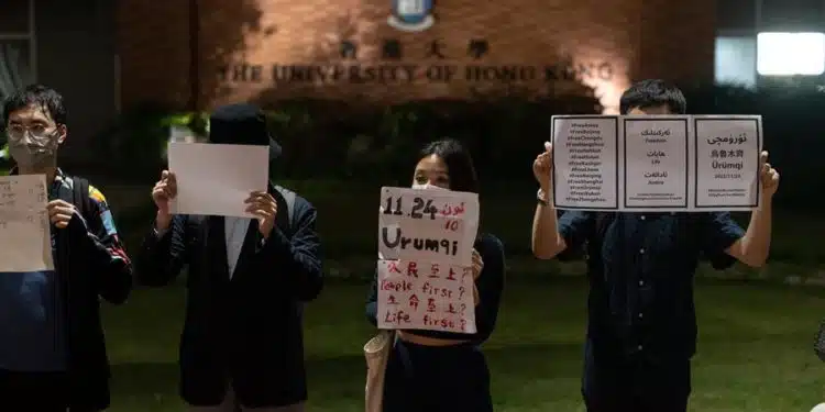 Protestas en China contra restricciones por covid. EFE