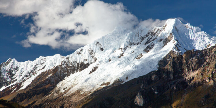 Mount Saksarayuq, Andes mountains, Choquequirao trekking trail near Machu Picchu, Inca trail, Cuzco or Cusco region in Peru